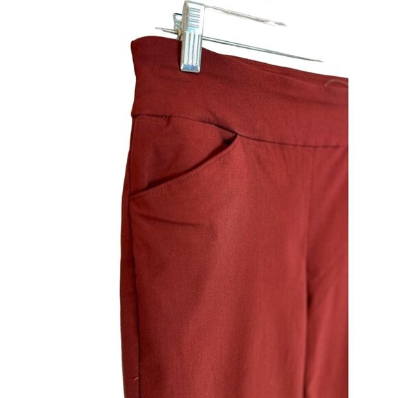 Versona Women's Burgundy Stretchy Trousers Size M Rayon/Nylon/Spandex - Picture 5 of 5